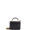 Chanel Top Handle Flap Coin Purse with Chain Quilted Lambskin