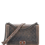 Chanel Boy Flap Bag Quilted Washed Calfskin New Medium