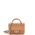 Chanel Top Handle Flap Coin Purse with Chain Quilted Lambskin