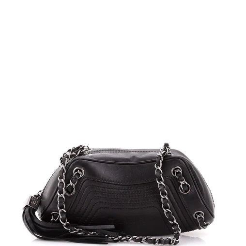 Chanel Lax Tassel Chain Shoulder Bag Leather Small
