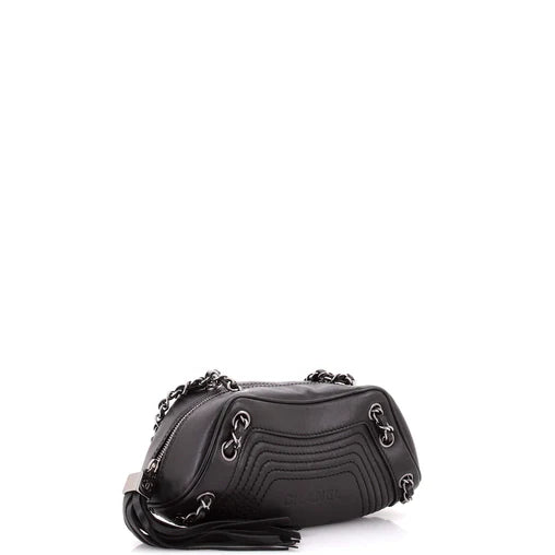 Chanel Lax Tassel Chain Shoulder Bag Leather Small