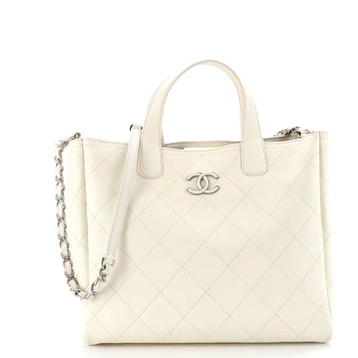 Chanel Covered CC Shopping Tote Stitched Caviar Medium