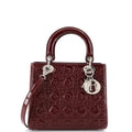 Christian Dior Lady Dior Bag Cannage Quilt Patent Medium