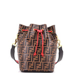 Fendi Mon Tresor Bucket Bag Zucca Embossed Leather Small