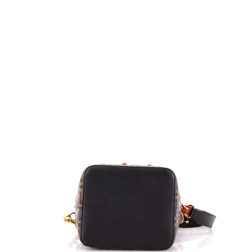Fendi Mon Tresor Bucket Bag Zucca Embossed Leather Small