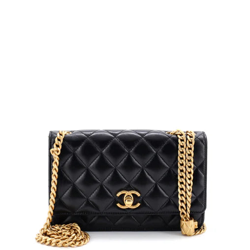 Chanel All Slide Long Wallet on Chain Quilted Lambskin