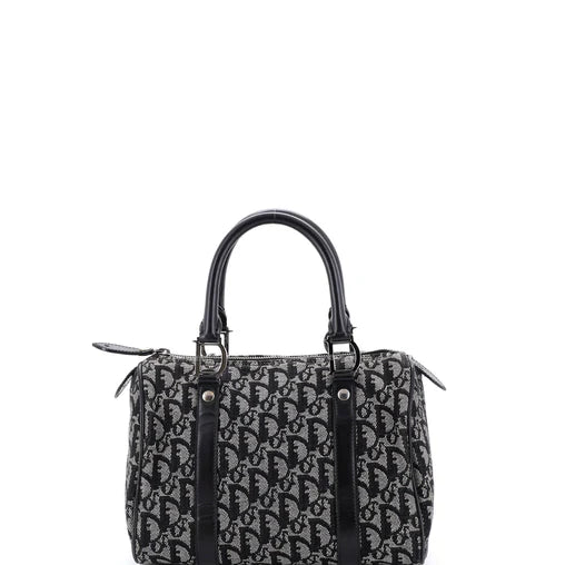 Christian Dior Vintage Trotter Boston Bag Diorissimo Canvas Small