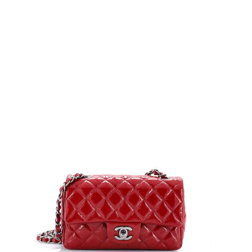 Chanel Classic Single Flap Bag Quilted Patent Mini