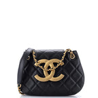 Chanel Giant CC Chain Compartment Messenger Bag Quilted Lambskin Small