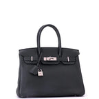 Hermes Birkin Handbag Vert Foncé Togo with Palladium Hardware 30