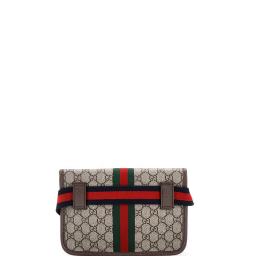 Gucci Ophidia Flap Belt Bag GG Coated Canvas with Leather