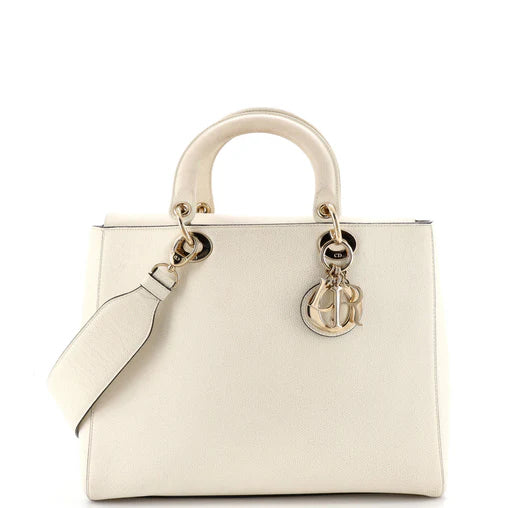 Christian Dior Diorissimo Tote Pebbled Leather Medium