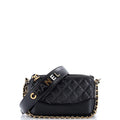 Chanel Gabrielle Double Zip Clutch with Chain Quilted Aged Calfskin
