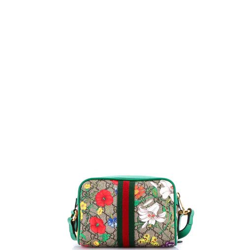 Gucci Ophidia Shoulder Bag Flora GG Coated Canvas Mini