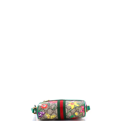 Gucci Ophidia Shoulder Bag Flora GG Coated Canvas Mini
