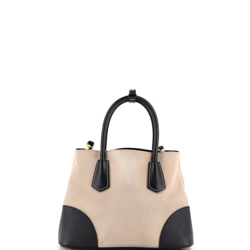 Prada Cuir Double Tote Canvas and Saffiano Leather Medium