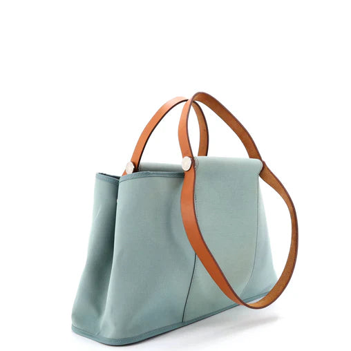 Hermes Cabag Elan Toile and Leather 39