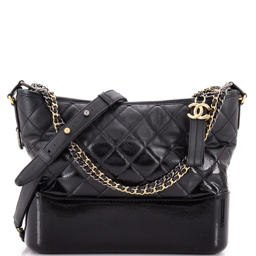 Chanel Gabrielle Hobo Quilted Goatskin and Patent Medium