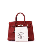 Hermes Birkin Handbag Rouge H Clemence with Palladium Hardware 30