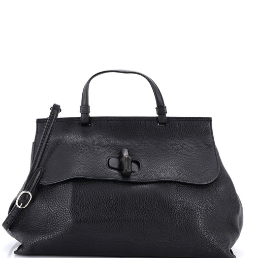 Gucci Bamboo Daily Top Handle Bag Leather Large