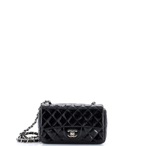 Chanel Classic Single Flap Bag Quilted Patent Mini
