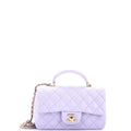 Chanel Classic Single Flap Top Handle Bag Quilted Lambskin Mini