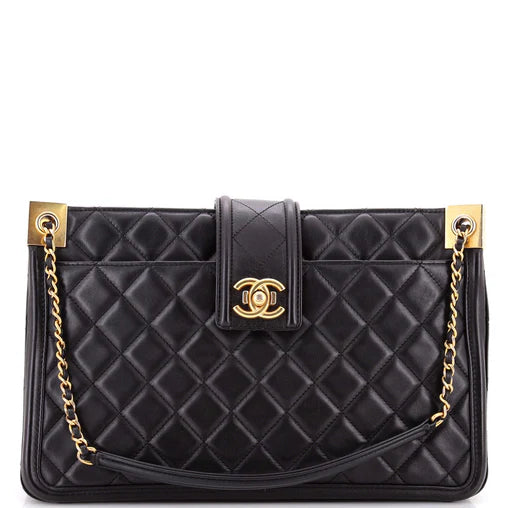 Chanel Elegant CC Tote Quilted Lambskin Large