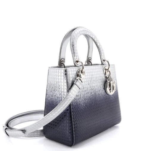 Christian Dior Lady Dior Bag Micro Cannage Ombre Metallic Calfskin Medium