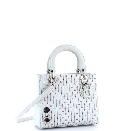 Christian Dior Lady Dior Bag Embroidered Leather with Applique Medium
