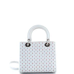 Christian Dior Lady Dior Bag Embroidered Leather with Applique Medium