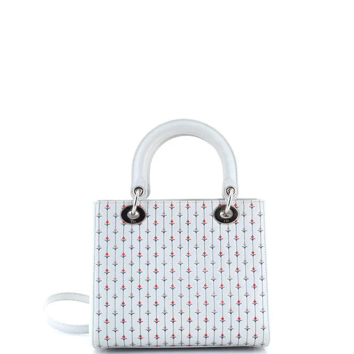 Christian Dior Lady Dior Bag Embroidered Leather with Applique Medium