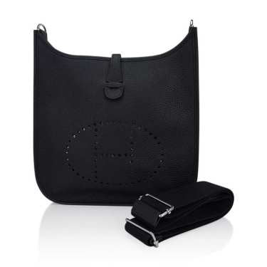 Hermes evelyne PM black clemence palladium hardware