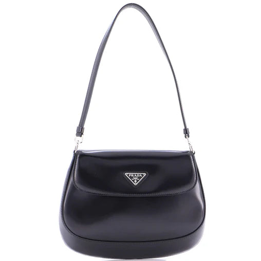 Prada Cleo Flap Shoulder Bag Spazzolato Leather Small