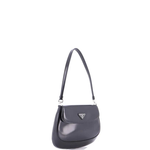 Prada Cleo Flap Shoulder Bag Spazzolato Leather Small