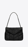 Saint Lauren loulou small in quilted leather black bag