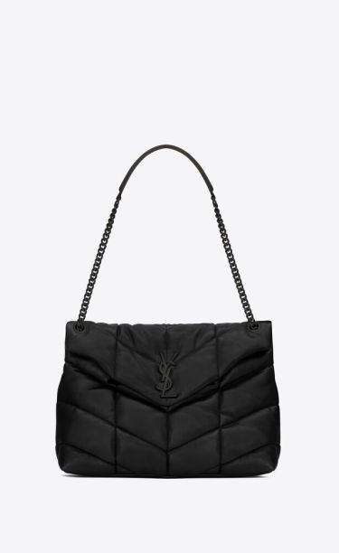 Saint Lauren loulou small in quilted leather black bag